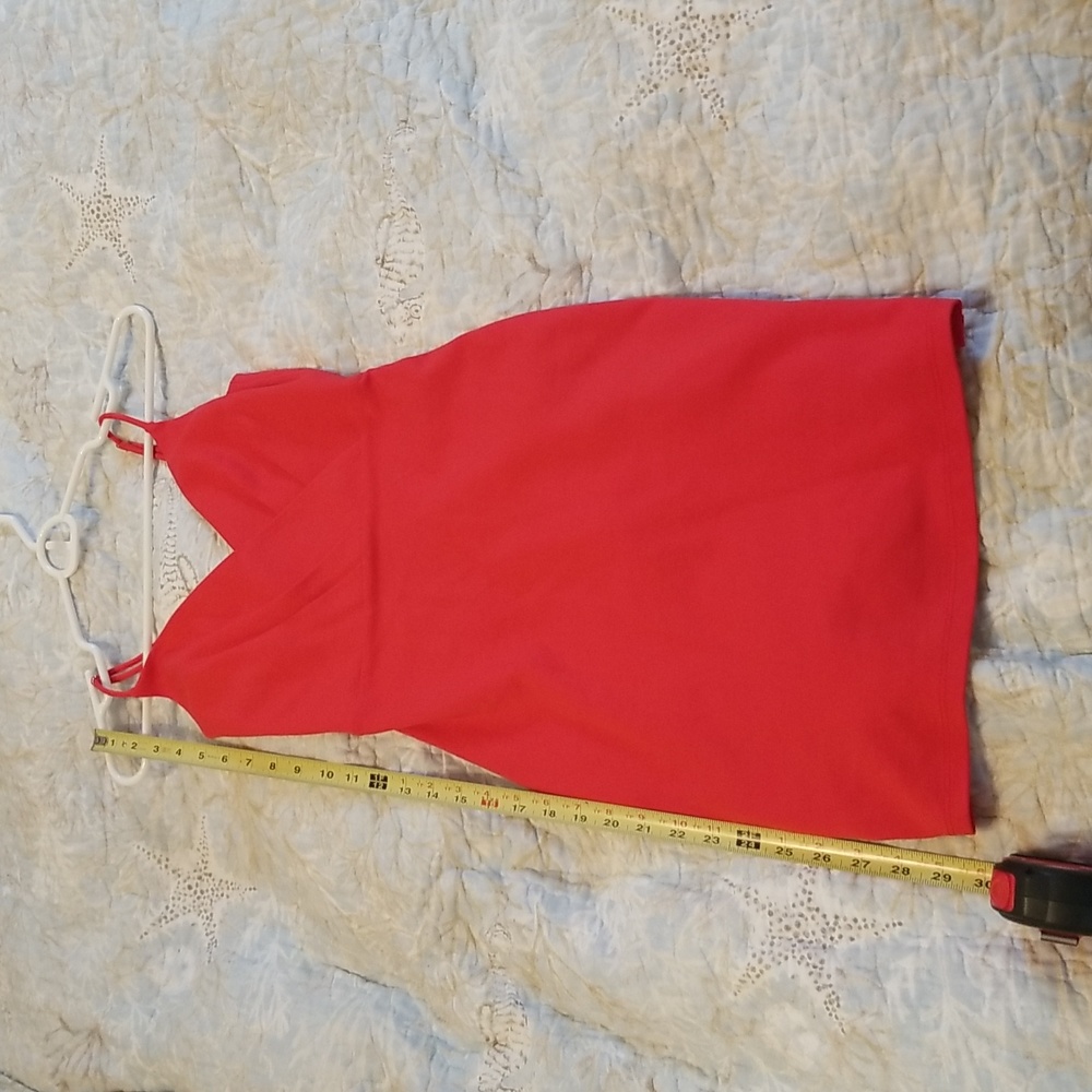 Lulu's dress XS orange-red, fully lined, adjustable straps, zipper in back - Picture 7 of 15